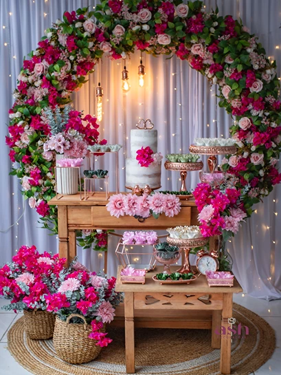 Decoração de casamento simples.